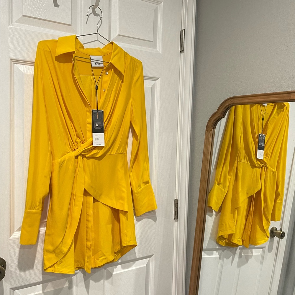 NWT Acler Elegant Yellow Wrap Dress - Picture 9 of 11